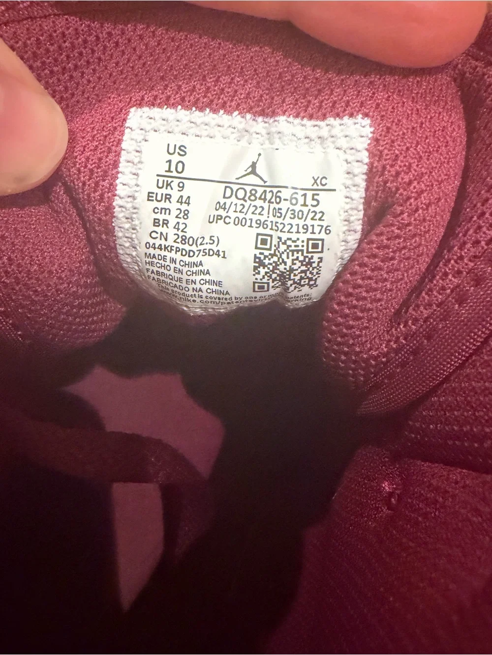 Size 10 Jordan 1 Mid Men's Mid-Top Sneakers - Grey and Burgandy